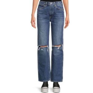 RE/DONE 90s High Rise Loose Fit Jeans 30 Distressed NWT Straight Leg Cotton Butt
